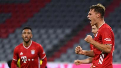 Bild: Sven Hoppe
Torschütze Joshua Kimmich jubelt über seinen Treffer zum spielentscheidenden 3:2.