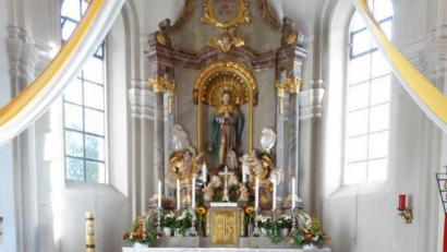 Bild: twg
Der Erntedankaltar in der Filialkirche Sankt Wendelin Trevesen