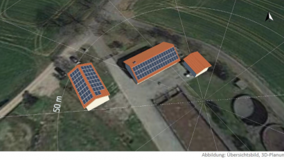 Repro: sche
Nach der Sanierung der Kläranlage Freudenberg soll die Energie für die betriebliche Nutzung nachhaltig und umweltfreundlich aus einer installierten Photovoltaikanlage gespeist werden. Links im Bild auf dem Neubau des Rechengebäudes sowie auf dem jetzigen Betriebsgebäude (Mitte).