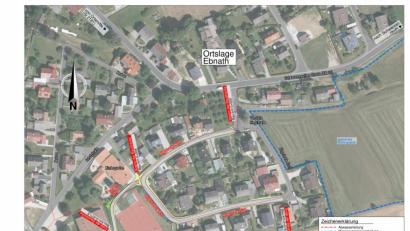 Bild: soj
Der Übersichtsplan zeigt die geplanten Baumaßnahmen in der Ringstraße bis hin zur Schule.