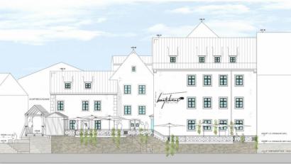 Grafik: Georg Zunner / exb
Bootshaus wird das Gasthaus samt Fremdenzimmern heißen, das am Vilssteg bei der Schiffbrückgasse entsteht. Das Lokal ist dann auch vom Wasser her zu erreichen.