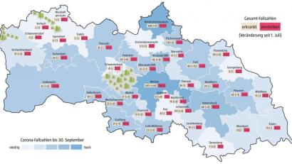 Bild: Oberpfalz-Medien / Quelle: Gesundheitsamt Weiden-Neustadt, Stadt Weiden
Im ganzen Landkreis Neustadt/WN gibt es nur eine Gemeinde, in der sich bisher niemand mit dem Coronavirus angesteckt hat: Speinshart.