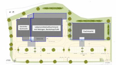 Bild: Gamma Grundbesitzergesellschaft
Auf 3500 Quadratmetern soll die "modernste Einkaufsmöglichkeit" des Städtedreiecks entstehen.