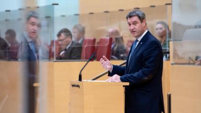 Bild: Sven Hoppe
Markus Söder während seiner Regierungserklärung am Freitag