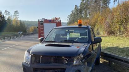 Bild: egl
Auf der A6 bei Amberg ist am Samstag ein Pickup mit Anhänger ins Schleudern geraten.