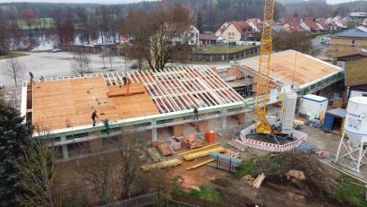 Bild: bjp
Bald ist der Trabitzer Kindergarten "unter Dach und Fach" und winterfest.
