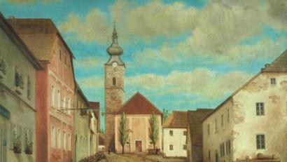 Quelle: Franz Bergler „Im Dienste der Heimat“/exb
Dieses Ölgemälde zeigt Kirche und Marktplatz Waldthurn um 1850 und ist im Buch „Im Dienste der Heimat“ des bereits verstorbenen Franz Bergler abgebildet. Das Gemälde gehört der Pfarrei.