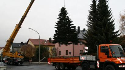 Bild: fpoz
Rund drei Stunden dauerten Holen und Aufstellen des Christbaums.