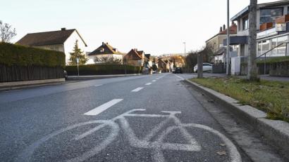 Bild: Petra Hartl
So wie hier an der Sebastianstraße soll zwischen Manteltal und Haager Weg ein Schutzstreifen entstehen.
