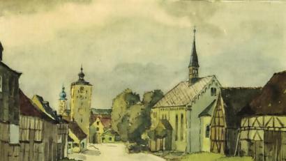 Repro: tsp
Kunstmaler Karl Fuchshuber zeichnete die Regensburger Straße.