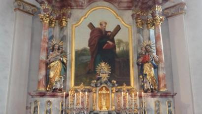 Bild: amö
Altarbild des heiligen Andreas in der Winklarner Pfarrkirche.