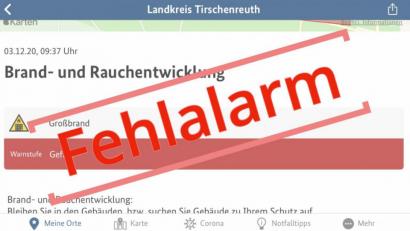 Screenshot: NINA
Die Warnapp NINA hat einen Fehlalarm angezeigt.