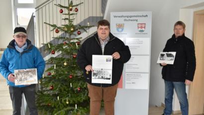 Bild: no
Ehemalige und aktuelle Wirtshäuser in der Gemeinde Illschwang zeigt der Kalender, den (von links) Werner Gleißner, Bürgermeister Dieter Dehling und Ortsheimatpfleger Richard Koller.
