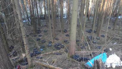 Bild: Oliver Ulbrich
Über 100 Reifen hat Oliver unterhalb des Parkplatzes bei Selingau entdeckt, daneben auch mehrere Staubsauger und andere Elektrogeräte