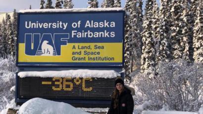 Bild: Stephen Kelly
Minus 36 Grad: Am Polarkreis ist das ganz normal. Alexandra Kelly, eine geborene Baldauf, friert und feiert in Alaska.