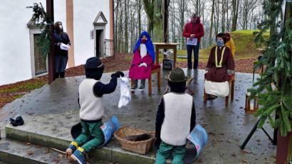 Bild: wbe
Die Hirten beim Krippenspiel der Pfarrei St. Marien am Freialtar.