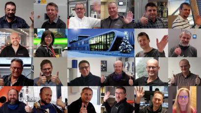 Bild: exb
Ein Teil der 66 Jubilare bei Baumann Automation während der Videokonferenz.