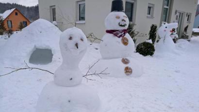 Bild: Katrin Fischer/exb
Neben Schneemann Frosty stehen jetzt noch Olaf von der Eiskönigin und Peppa Wutz, der Liebling vieler Kinder.