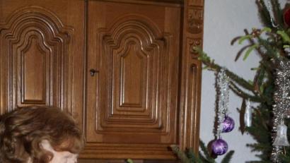 Bild: du
Die Schirmitzerin Christa Schmidt wundert sich über die grünen Triebe an ihrem Christbaum - ein Frühlingserwachen an einem abgesägten toten Baum? .