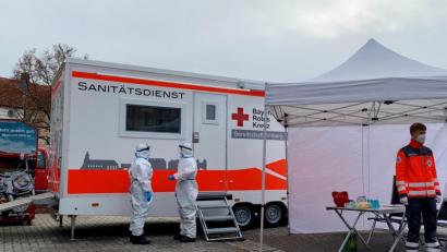 Bild: BRK-Kreisverband Amberg-Sulzbach
Die mobile Wache des BRK-Kreisverbands Amberg-Sulzbach, in der die Besuchertests stattfinden sollen.