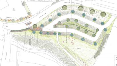 Grafik: Ingenieurbüro Bork/exb
Der Stadtrat ist mehrheitlich für die Neugestaltung des Parkplatzes an der Mähringer Straße. Der Entwurf sieht nur mehr eine Ein- und Ausfahrt von oben her vor. In Höhe der jetzigen unteren Zufahrt soll eine "Querungshilfe" in der Staatsstraße entstehen. Die Ausführung soll in diesem Jahr erfolgen.