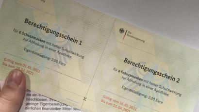 Bild: exb
Bezugsschein und Anschreiben für die FFP-2-Masken.