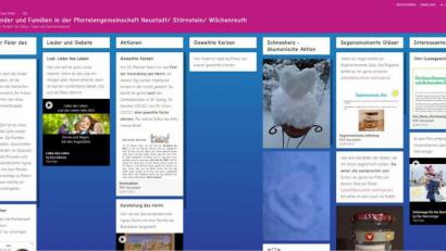 Bild: stn
Ein Blick in Internet lohnt sich. Die digitale Pinwand ist voll mit guten Ideen für Familien und Kinder in der Pfarreiengemeinschaft Neustadt/WN.