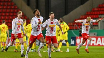 Bild: Armin Weigel
Der SSV Jahn Regensburg ist erstmals ins Viertelfinale des DFB-Pokals eingezogen.