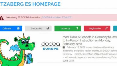 Screenshot: spi
Die amerikanische Netzaberg Elementary School hat wie viele andere DoDEA-Schulen in Deutschland seit Montag wieder geöffnet, während die deutschen Schulen im Landkreis und in Weiden weiterhin geschlossen bleiben müssen.