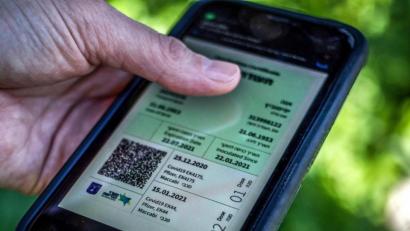 Bild: Ilia Yefimovich/dpa
So sieht der digitale Impfpass in Israel aus.