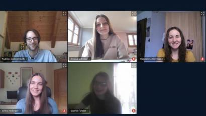 Bild: lg
Einmal wöchentlich ist bei einer gemeinsamen Videokonferenz des Seminars Feedback angesagt. Bei diesem Screenshot haben die männlichen Seminaristen den Mädchen den Vortritt gelassen.