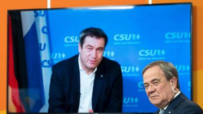 Archivbild: Federico Gambarini/dpa
CDU-Chef Armin Laschet (rechts) und CSU-Chef Markus Söder. Wer ist unionsintern der bessere Krisenmanager?