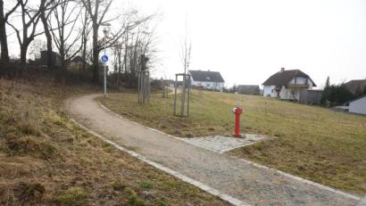 Bild: bey
Der Fußweg von der Karl-Scherm-Straße zur Pressather Straße (hinter dem oberen Bildrand) soll mit Pflaster befestigt werden, um damit auch gleichzeitig den Winterdienst zu erleichtern. Der Marktgemeinderat beschloss einstimmig dieses Vorhaben.