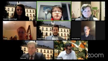 Screenshot: fppp
Sybille Kießling (oben Mitte) und ihre Mitstreiter stellten das Programm für die Sommerlounge Fichtelgebirge 2021 vor.