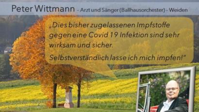 Bild: exb/Susanne Kempf
Peter Wittmann vom "Ballhausorchester" ist eine der vielen Persönlichkeiten, die ein Plädoyer fürs Impfen halten.