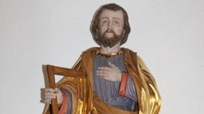 Bild: ads
Eine Statue des heiligen Josef in der Kapelle in Neubernricht. Der Zimmermannswinkel, den er in der Hand hält, weist auf seinen Beruf hin.