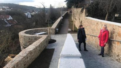 Bild: Wilhelm Amann
Die geplante offizielle Eröffnung musste corona-bedingt ausfallen. Nun gaben Zweite Bürgermeisterin Irene Ehemann (rechts) und Touristikerin Martina Hölzl (links) den fertiggestellten Teilabschnitt des Zwingerwegs-West im Beisein von Oberpfalz-Medien zur Nutzung frei.