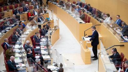 Bild: Sven Hoppe
Markus Söde gab im bayerischen Landtag eine Regierungserklärung ab.
