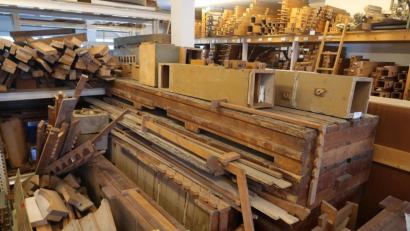 Bild: Vleugels/exb
Die Orgel ist in Tausende Einzelteile zerlegt eingelagert. Hier der Blick in das Orgeldepot der Firma Vleugels.