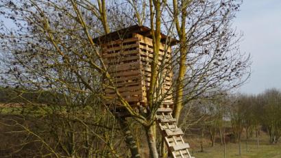 Bild: bnr
Das Baumhaus am Radweg ist für die Kinder ein toller Abenteuerspielplatz. Im Gemeinderat Altendorf ist man deswegen massiv "zamgruckt", wie es im Volksmund heißt.