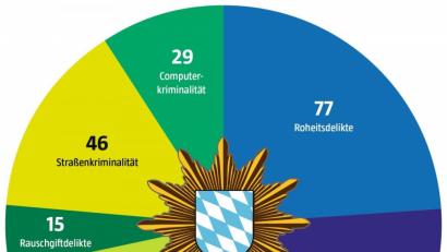 Grafik: NT/AZ
Die Zahl der Delikte - die Grafik zeigt die Hauptbereiche - ist im Inspektionsbereich um 66 Fälle angestiegen.