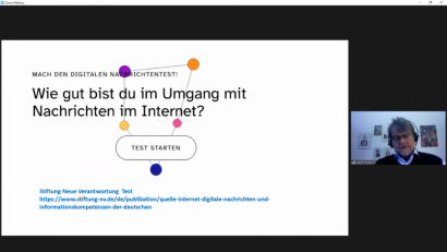 Bild: Christina Ponader/Netzwerk Inklusion/exb
Verschwörungsmythen und Fake News auf den Punkt gebracht von Friedrich Wölfl.