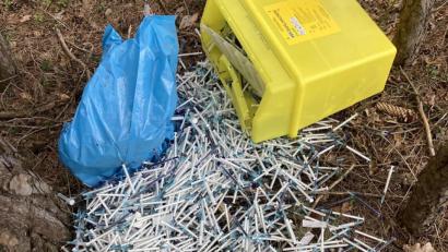 Bild: Polizei Neustadt/WN/exb
Wie kamen diese Spritzen in ein Waldstück nahe Kohlberg?