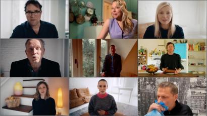 Bild: Internetaktion #allesdichtmachen via Youtube/dpa
Die Kombo aus einzelnen Video-Standbildern der Internetaktion #allesdichtmachen via Youtube zeigt Schauspieler, die sich an der Internetaktion unter dem Motto #allesdichtmachen beteiligen: Obere Reihe l-r Jan-Josef Liefers, Nina Proll, Nadja Uhl, mittlere Reihe l-r Ulrich Tukur, Wotan Wilke Möhring, Maxim Mehmet und untere Reihe l-r Katharina Schlothauer, Peri Baumeister, Richy Müller. Rund 50 prominente Film- und Fernsehschauspieler sorgen mit einer großangelegten Internetaktion unter dem Motto #allesdichtmachen für Aufsehen.