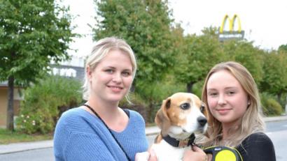 Bild: tk
Martha (links) und Stefanie Libricht sind froh, Prada wieder bei sich zu haben. Die Beagle-Hündin war am Donnerstagabend ausgebüxt und nach einem Polizeieinsatz in der McDonald’s-Filiale im Tierheim untergekommen.