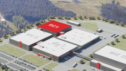 Grafik: Witt-Gruppe/exb
55 Millionen Euro investiert die Witt-Gruppe derzeit in ihre Logistik am Brandweiher. Das neue Warenverteilzentrum (WVZ) IV will das Unternehmen im Frühjahr 2022 in Betrieb nehmen.