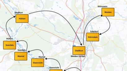 Grafik: ma
Walperer fuhren in der Nacht auf 1. Mai quer durch den Landkreis Neustadt und machten auch noch einen Abstecher nach Weiden - nur um das jeweilige Ortsschild ein paar Kilometer weiter zu montieren.