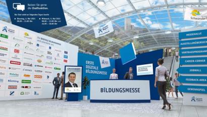 Grafik: Lernende Region Schwandorf/exb
So werden die Teilnehmer der ersten digitalen Bildungsmesse im Netz begrüßt.