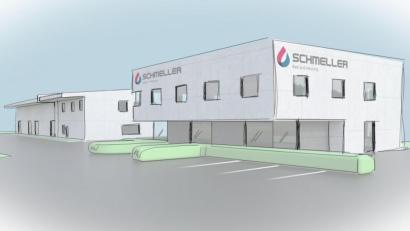 Grafik: Architekturbüro Sticht/exb
So sollen die beiden Neubauten der Firma Schmeller Bad und Heizung im Gewerbegebiet Kreuzäcker in Mitterteich einmal aussehen. Nach derzeitigem Stand sollen die Arbeiten im Juli beginnen.