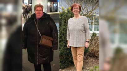 Bild: Völkl/wee
Vorher, nachher: Lisa Weidner ist dank ihres neuen Ernährungskonzeptes kaum wiederzuerkennen. "Das ist neue Lebensqualität", freut sie sich. Die Wernberg-Köblitzerin wog 133,5 Kilo. In 15 Monaten, von 9. Januar 2020 bis 9. April 2021, hat sie 60 Kilo abgenommen.